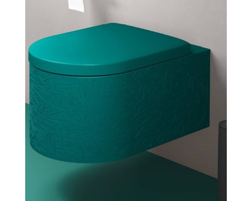 Duravit Millio Унитаз подвесной, 37х57см.,  декор Pattern, крепление в компл., цвет: аквамарин матовый. 250609FA