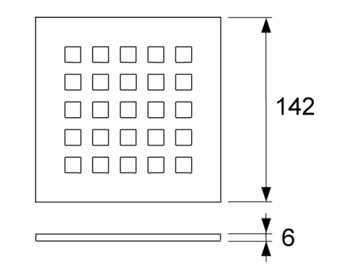 TECEdrainpoint S quadratum Декоративная решетка 150х150 мм. 3665009