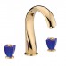 THG Pуtale de cristal bleu Смеситель для ванны, 3 отв., цвет: золото/синий хрусталь. U6B-F01-25SG