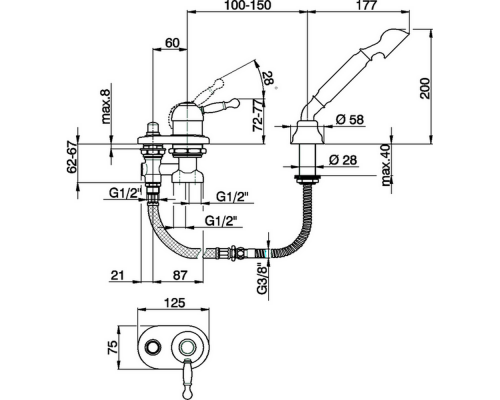 CISAL Arcana Royal Смеситель на борт ванны на 2 отверстия, без излива, цвет: золото. AY00129024