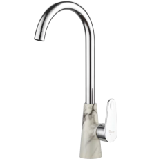 Смеситель для кухни Plstart PL4001-26 хром, серый мрамор