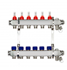 Комплект коллекторов Ридан SSM-6RF set с расходомерами и кронштейнами, 6 контуров 088U0956R