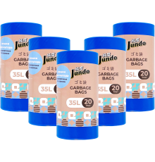 Набор JUNDO Black Cube мешки для мусора синие, 20 шт, 35 л, 5 шт.