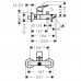 Hansgrohe Logis Смеситель для ванны, настенный, цвет: черный матовый. 71400670
