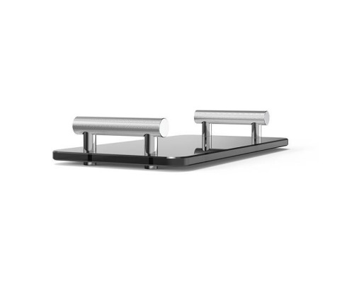 Decor Walther Club Tab Поднос с ручками, стеклянный, настольный, цвет: хром / черное стекло. 0856105 Decor Walther Club Tab Поднос с ручками, стеклянный, настольный, цвет: хром / черное стекло. 0856105