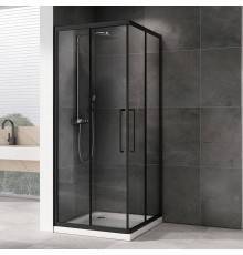 Душевой уголок Abber Schwarzer Diamant AG02080BH 80x80, профиль черный, стекло прозрачное