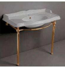 SIMAS Arcade Консоль 105х56см, c белой раковиной на 1 отв., напольная, цвет: консоли oro. AR874bi*1,  ARCG2oro