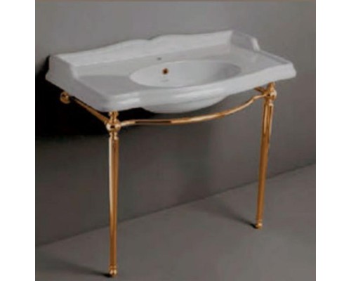 SIMAS Arcade Консоль 105х56см, c белой раковиной на 1 отв., напольная, цвет: консоли oro. AR874bi*1, ARCG2oro SIMAS Arcade Консоль 105х56см, c белой раковиной на 1 отв., напольная, цвет: консоли oro. AR874bi*1, ARCG2oro