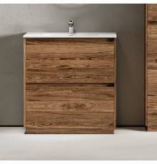 Тумба с раковиной Sancos Libra Floor 80 дуб чарльстон, белая раковина CN7005
