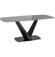 Обеденный стол Stool Group Аврора 180x90 см, керамика черная