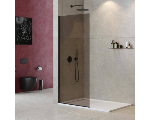 Душевая перегородка Cezares Liberta L-1-TB-100-BR-NERO профиль черный, стекло бронза