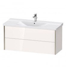 Duravit XViu Тумба подвесная 121x46.9x56.5см, с раковиной, 2 ящика, цвет: белый глянцевый/champagne matt. 2332120000,  XV41180B122