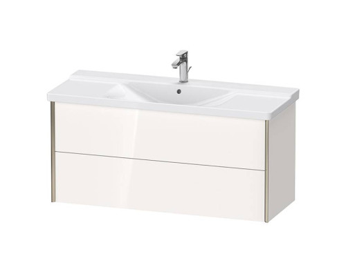 Duravit XViu Тумба подвесная 121x46.9x56.5см, с раковиной, 2 ящика, цвет: белый глянцевый/champagne matt. 2332120000,  XV41180B122