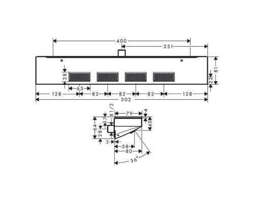 Hansgrohe Rainfinity Боковой душ 50.2х8.1см., с полкой, цвет: белый матовый. 26243700 Hansgrohe Rainfinity Боковой душ 50.2х8.1см., с полкой, цвет: белый матовый. 26243700