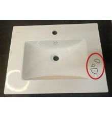 SaleAQWB.FN/Quadro/60-C/WHT.G/S Sanita Luxe Quadro 60 Раковина мебельная 610х471х164(20) мм, с отв. SaleWB.FN_Quadro_60-C_WHT.G_S_1120