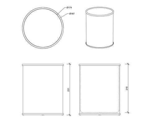 Decor Walther Crack AB Корзина для мусора 18.5x23см, французское стекло Craquele, напольная, цвет: золото. 0933320