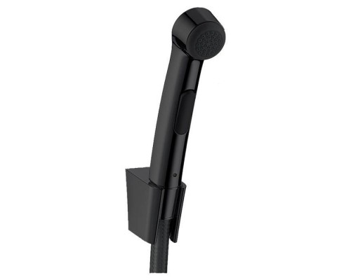 Hansgrohe Гигиенический душ 1jet, со шлангом 1,25м и настенным держателем, цвет: шлифованный черный хром Hansgrohe Гигиенический душ 1jet, со шлангом 1,25м и настенным держателем, цвет: шлифованный черный хром