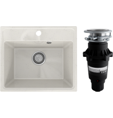 Комплект Мойка Practik PR-M 490-001 белый камень + Измельчитель Bone Crusher BC 810-SL Slim Line