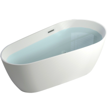 Акриловая ванна Ceruttispa Mimi 170x80 см, отдельностоящая, овальная, с каркасом, со сливом-переливом