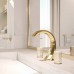THG Nihal Porcelaine Ivoire Смеситель для раковины на 3 отверстия, с донным клапаном, цвет: Soft gold. U2N-F30-151