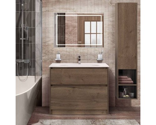 Мебель для ванной комнаты BelBagno Kraft 100 напольная, rovere tabacco, раковина BB1010/465-LV-VTR-BO