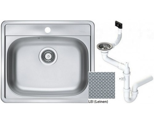 Alv 1103106 More 10 Мойка I, 1 чаша, 0,6 мм, LEI, 3½ 560х500х166 мм + сифон 1130550, шк 600 1103106