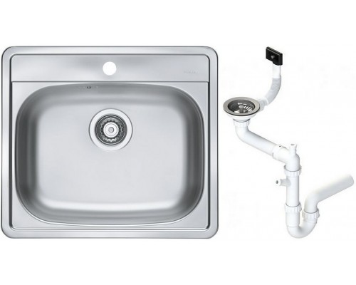 Alv 1106813 More 10 Мойка I, 1 чаша, 0,6 мм, NAT, 3½ 560х500х166 мм + сифон 1130550, шк 600 1106813