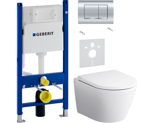 Комплект Унитаз подвесной AM.PM Sense C741701SC безободковый, с микролифтом + Шумоизоляция Geberit 156.050.00.1 + Инсталляция Duofix Delta 458.163.21.1 с кнопкой смыва, хром Комплект Унитаз подвесной AM.PM Sense C741701SC безободковый, с микролифтом + Шумоизоляция Geberit 156.050.00.1 + Инсталляция Duofix Delta 458.163.21.1 с кнопкой смыва, хром