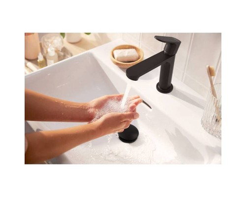 Hansgrohe Rebris S Смеситель для раковины, 1 отв., с донным клапаном, цвет: черный матовый. 72517670