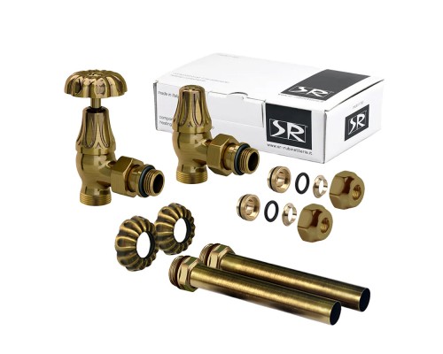 Комплект угловых вентилей SR Rubinetterie Floral Old Style 1/2” x 24/19, цвет бронза A339-1500Z0P0