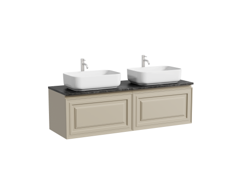 Тумба с раковиной Sancos Very 160, beige soft, столешница черный мрамор TT160A1X, раковина CN5043