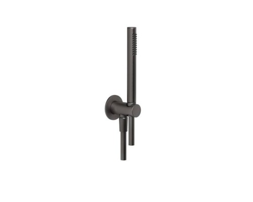 Gessi Anello Душевой комплект с держателем, подводом воды, ручным душем и шлангом 150см., цвет: Black Metal Brushed PVD. 63329#707 Gessi Anello Душевой комплект с держателем, подводом воды, ручным душем и шлангом 150см., цвет: Black Metal Brushed PVD. 63329#707
