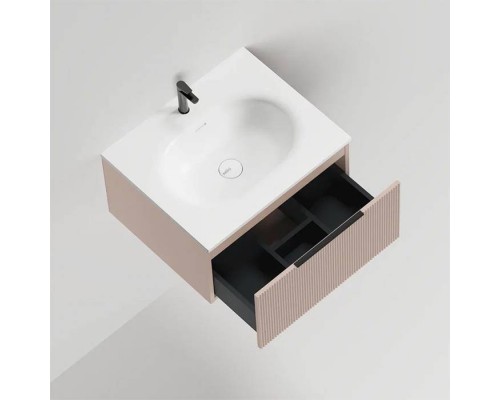 Salini Touch Тумба подвесная 60х50х32см., с раковиной, 1 ящик, верт. фрез., цвет: Taupe. T600V1TON205