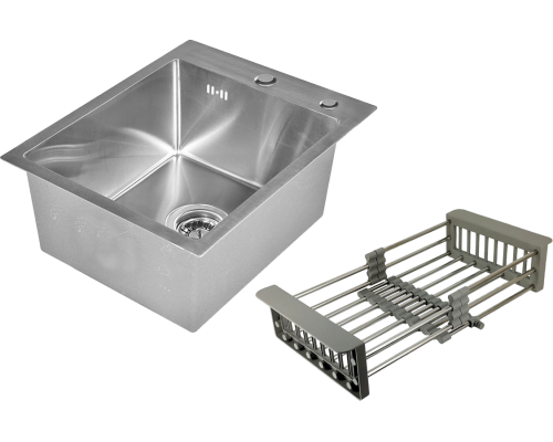 Мойка кухонная Wisent 4050 с коландером, сатин