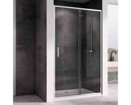 Душевая дверь в нишу Abber Schwarzer Diamant AG301305 130 см, профиль хром, стекло прозрачное