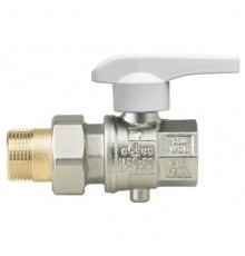 Затвор дисковый Rubinetterie Bresciane Eurofly 1/2  ВР/НР с накидной гайкой с белой рукояткой. 60050104