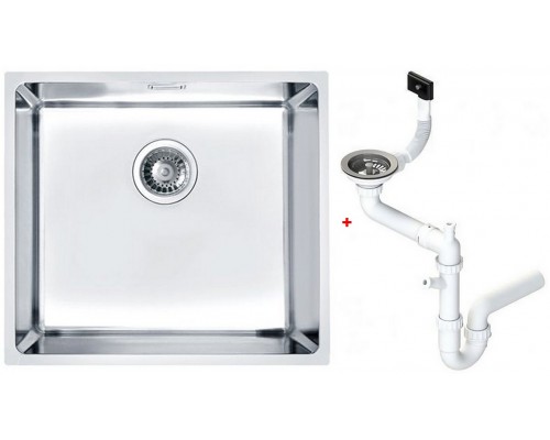 Alv 1100236 Kombino 40 Мойка U, r15, 1чаша, 1 мм, SAT, 3½ 488х438х195 мм+сифон 1130550, шк 500 1100236