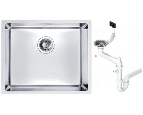 Alv 1100237 Kombino 50 Мойка U, r15, 1 чаша, 1 мм, SAT, 3½ 500х400х200 мм + сифон 1130550,шк 600 1100237