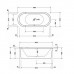 Duravit Ванна Starck 180x80см отдельностоящая с двумя наклонами для спины,  с акриловой  панелью и ножками, цвет: белый. 700010000000000,  792200000001000
