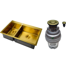 Комплект Мойка Zorg Light + Измельчитель ZR-75 D BRONZE