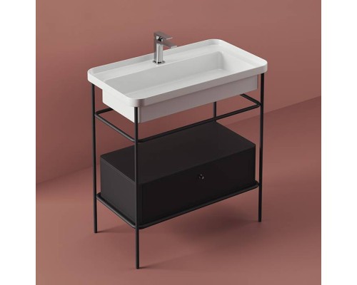 Artceram Fuori Scala Металлическая консоль 77х42.5х83см., напольная, с ящиком, цвет: черный матовый/белый матовый. ACA057 17, TFC004 13 00, TFL035 05 00 *1, ACM040 17 Artceram Fuori Scala Металлическая консоль 77х42.5х83см., напольная, с ящиком, цвет: черный матовый/белый матовый. ACA057 17, TFC004 13 00, TFL035 05 00 *1, ACM040 17