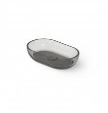 Dea Design Washbasins Раковина 55х32х13см., накладная, без отв., Glasstek, прозрачная смола, цвет: Smoky Black R4. DD9033 550 R4