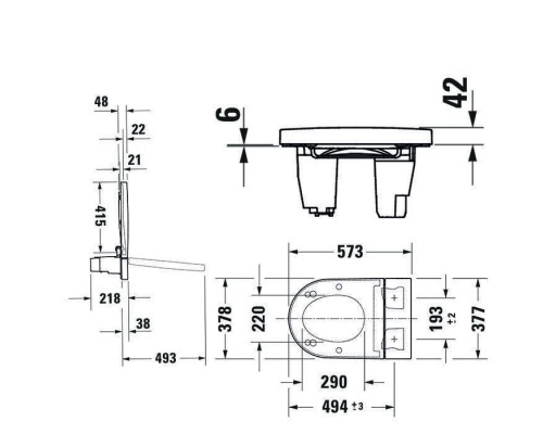 Duravit Starck F Plus Крышка Sensowash с возможностью подключения автосмыва. 612000012002360 Duravit Starck F Plus Крышка Sensowash с возможностью подключения автосмыва. 612000012002360