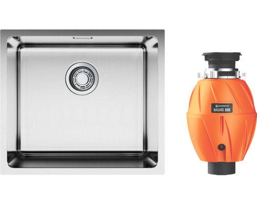 Комплект Мойка кухонная Omoikiri TADZAVA 49-U IN нержавеющая сталь + Измельчитель Nagare 500