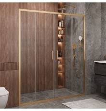 Душевая дверь в нишу Cezares Molveno BF 2 170 C BORO IV, 170 см, профиль брашированное золото, стекло прозрачное