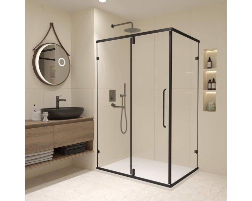 Душевой уголок RGW Classic CL-046-B 100х90x185, профиль матовый черный, стекло прозрачное