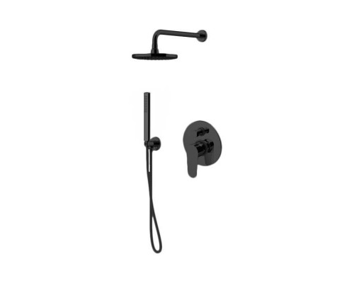 Gattoni H2Omix7000 Комплект для душа со смесителем встроенным на 2 выхода, ручным душем с держателем и верхним душем 250 мм, цвет: черный матовый. 7009070N0 (старый арт. KTH715/PDNO) Gattoni H2Omix7000 Комплект для душа со смесителем встроенным на 2 выхода, ручным душем с держателем и верхним душем 250 мм, цвет: черный матовый. 7009070N0 (старый арт. KTH715/PDNO)