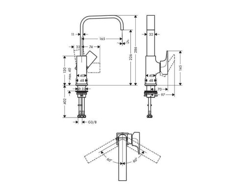 Hansgrohe Metropol Смеситель для раковины 230, на 1 отв, с донным клапаном, излив 165мм, цвет: золото. 32511990 Hansgrohe Metropol Смеситель для раковины 230, на 1 отв, с донным клапаном, излив 165мм, цвет: золото. 32511990