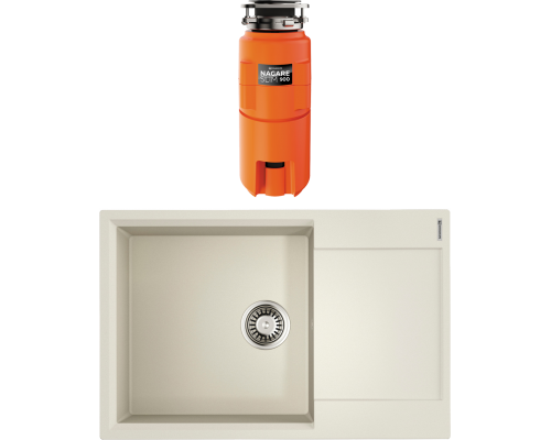 Комплект Мойка Omoikiri Daisen 78-LB пастила + Измельчитель Nagare slim 900