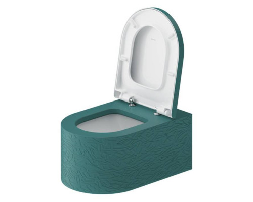 Duravit Millio Унитаз подвесной, 37х57см.,  декор Pattern, крепление в компл., цвет: аквамарин матовый. 250609FA